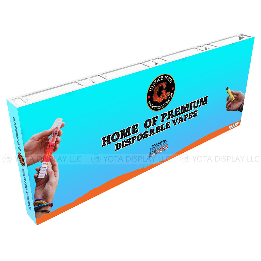 3D Light Box Wall, 20'(L) x 1.3'(D) x 8'(H) | 6m(L) x 0.4m(D) x 2.4m(H)