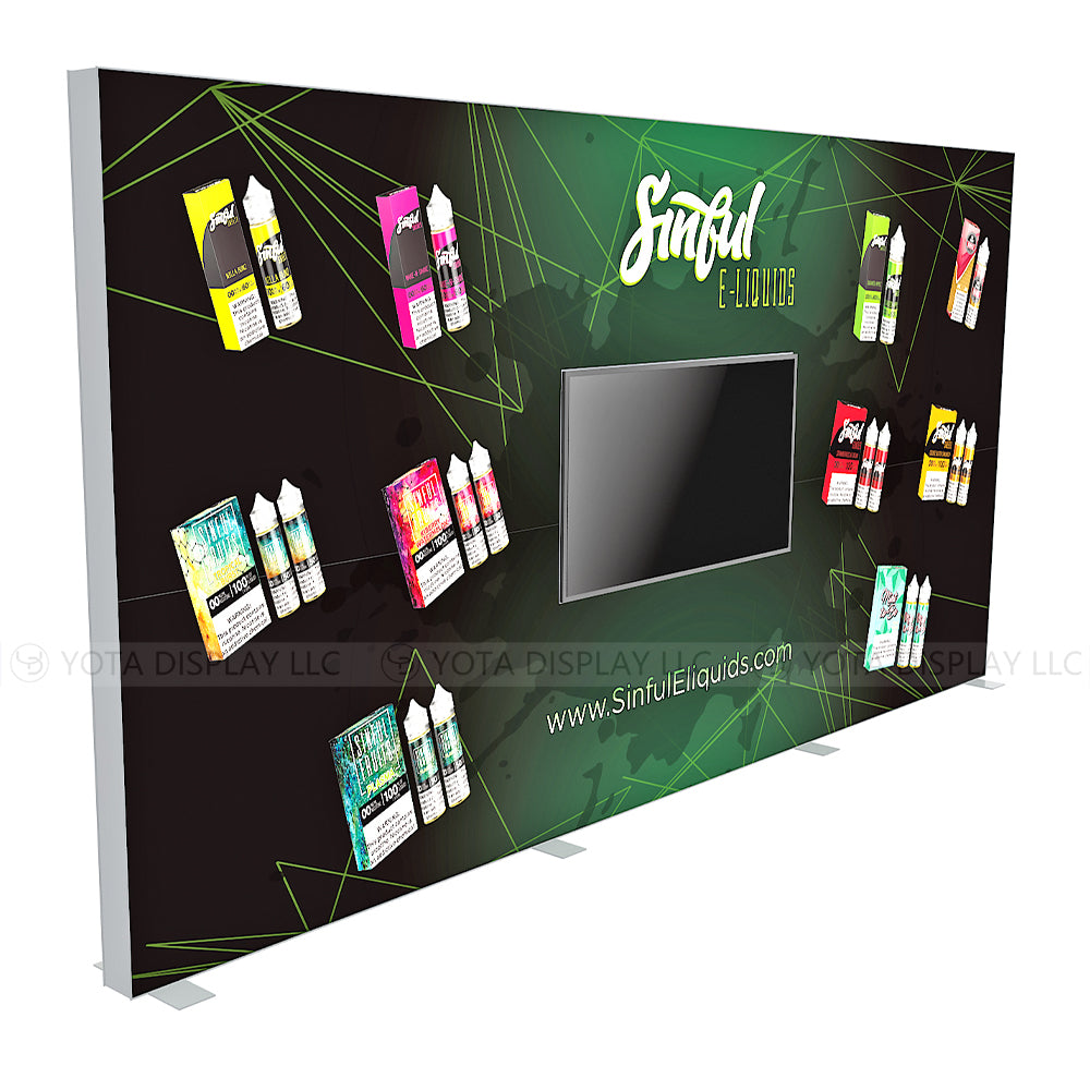 Light Box Wall, 20'(W) x 10'(H) | 6m(W) x 3m(H) with TV