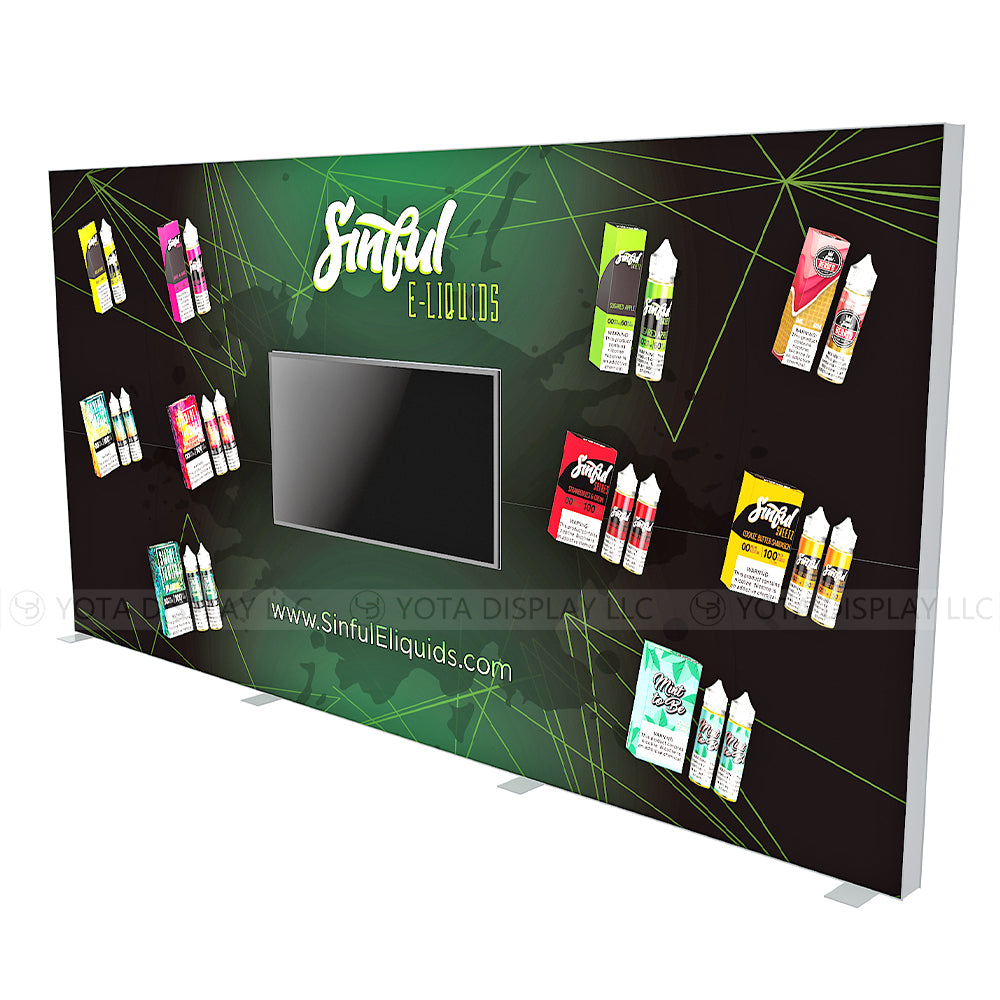 Light Box Wall, 20'(W) x 10'(H) | 6m(W) x 3m(H) with TV